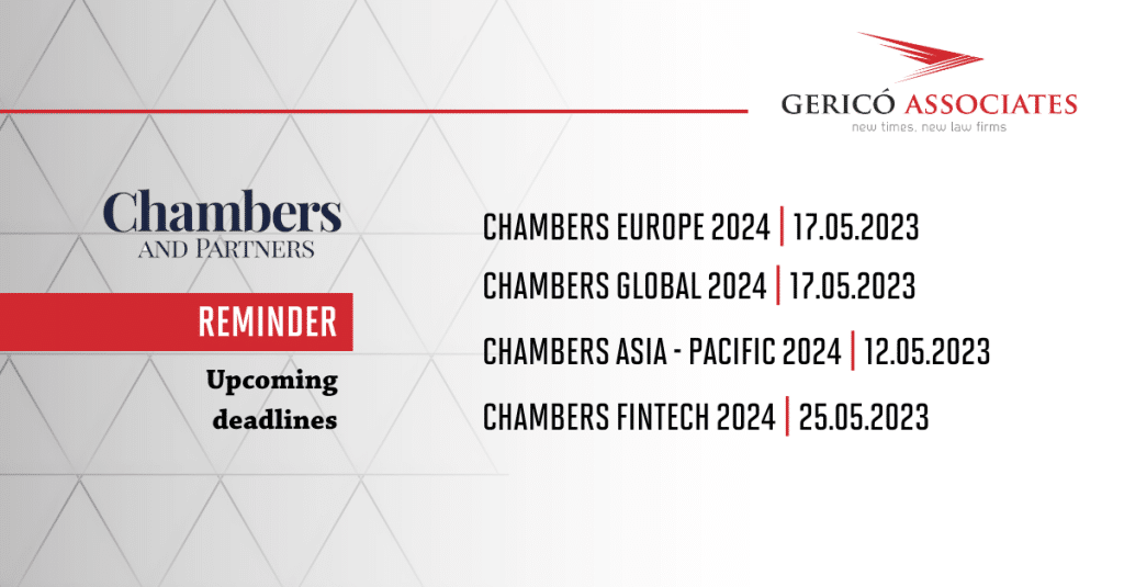 May: new deadlines for legal rankings 1 May: new deadlines for legal rankings 1